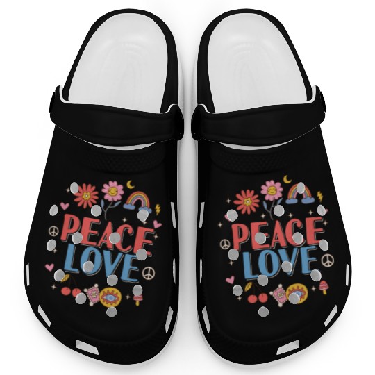 Peace love hippie Clogs