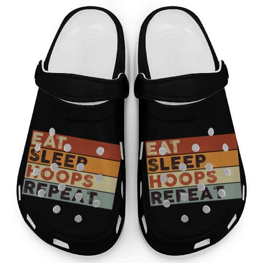 Eat Sleep Hoops Repeat Basketball Clogs