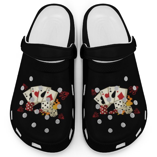 Poker Casino Poker Player Gambling Roulette Gift Clogs