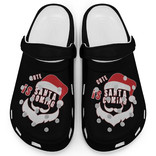 Christmas Cute Santa Is Coming Santa Candy Cane Clogs