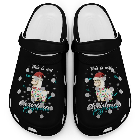 Winter Christmas Pyjama Llama Clogs