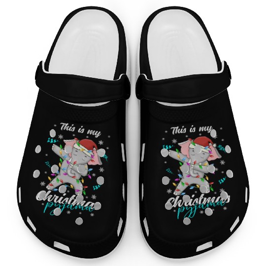 Winter Christmas Pyjama Elephant Clogs