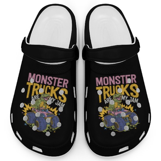 Monster Trucks Are My Jam Vintage Retro Clogs