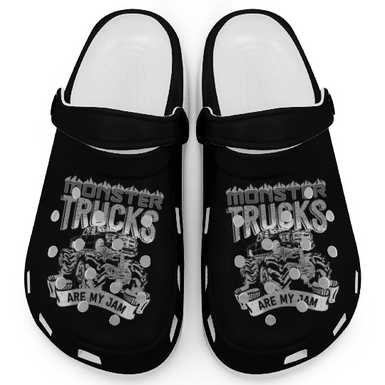 Monster Trucks Are My Jam Vintage Retro Clogs