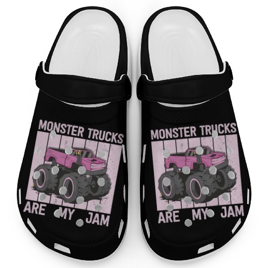 Monster Trucks Are My Jam Vintage Retro Clogs