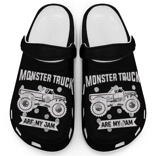 Monster Trucks Are My Jam Vintage Retro Clogs