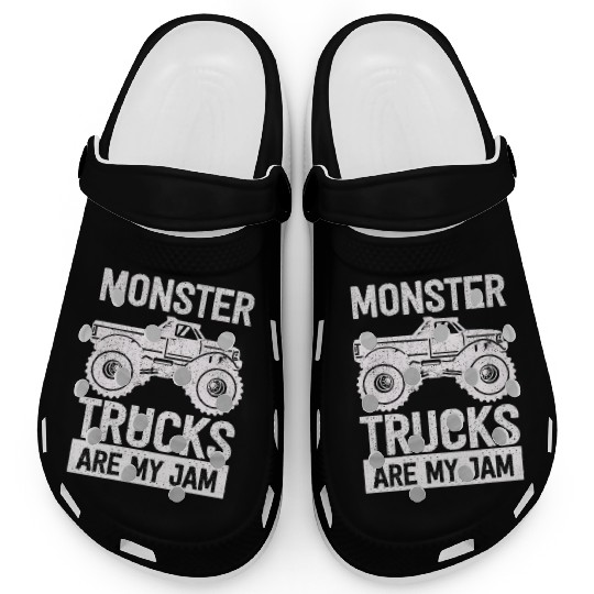 Monster Trucks Are My Jam Vintage Retro Clogs