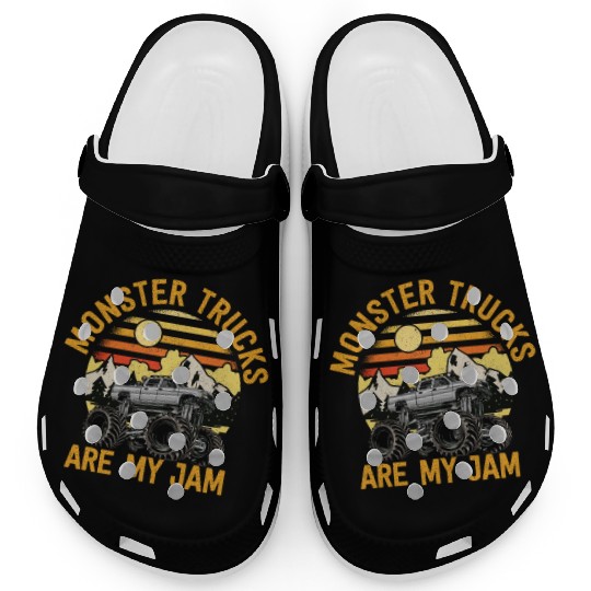 Monster Trucks Are My Jam Vintage Retro Clogs