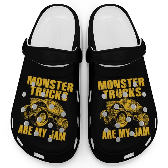Monster Trucks Are My Jam Vintage Retro Clogs