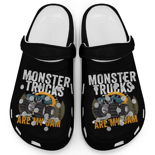Monster Trucks Are My Jam Vintage Retro Clogs
