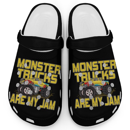 Monster Trucks Are My Jam Vintage Retro Clogs