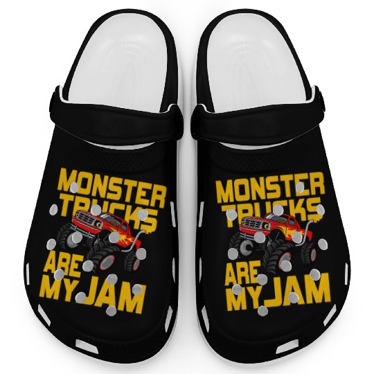 Monster Trucks Are My Jam Vintage Retro Clogs