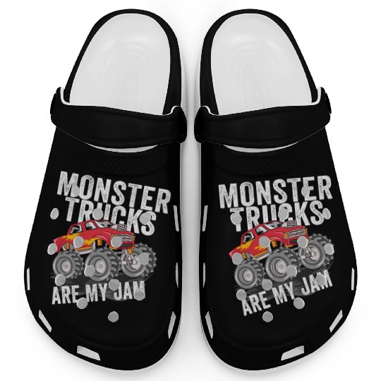 Monster Trucks Are My Jam Vintage Retro Clogs