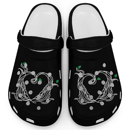 Tree Love Best Friends Heart White Clogs
