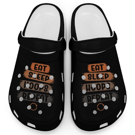 Eat Sleep Hoops Repeat Basketball Clogs