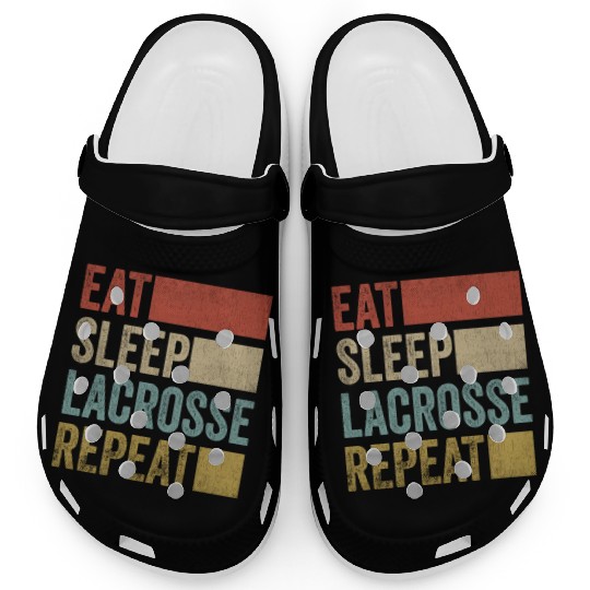 Retro Eat Sleep Lacrosse Repeat Lacrosse Clogs