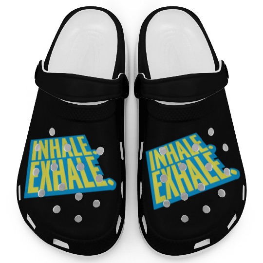 inhale exhale yoga quote Clogs
