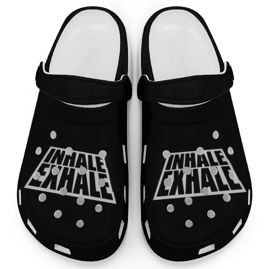 inhale exhale yoga quote Clogs