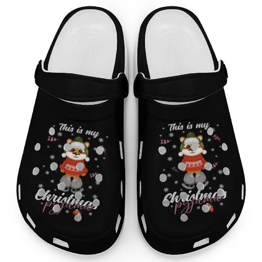 Winter Christmas Pyjama Tiger Clogs