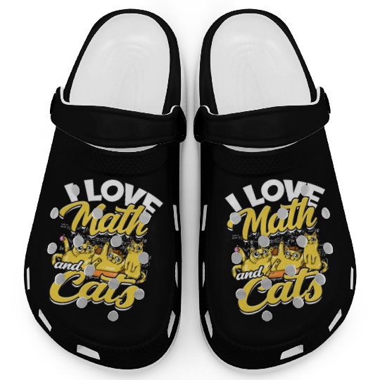 I love math and cats - mathematical Clogs