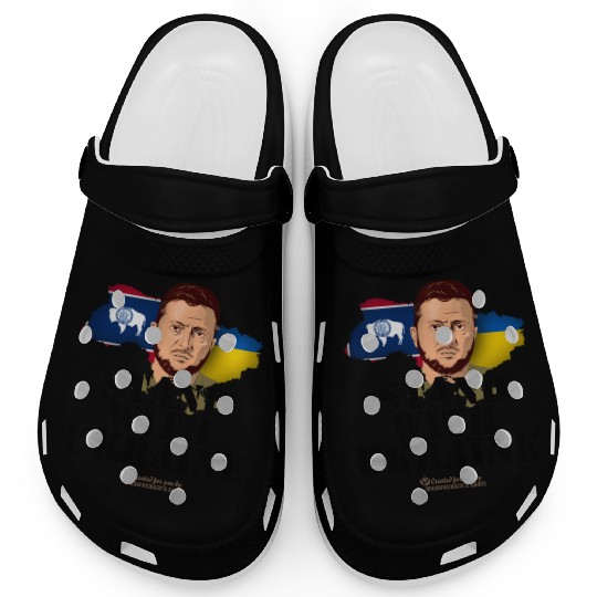 Ukraine Wyoming Flags Zelensky Clogs
