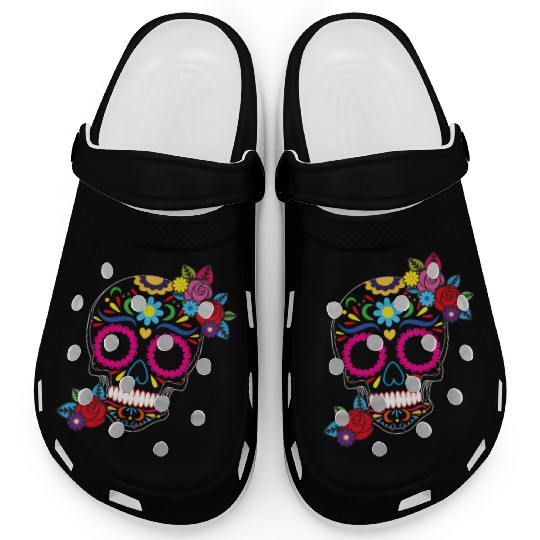 Day of The Dead Colorful Sugar Skull Clogs