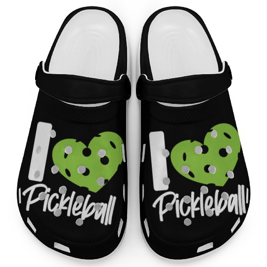 Pickleball Heart I Love Pickleball Clogs