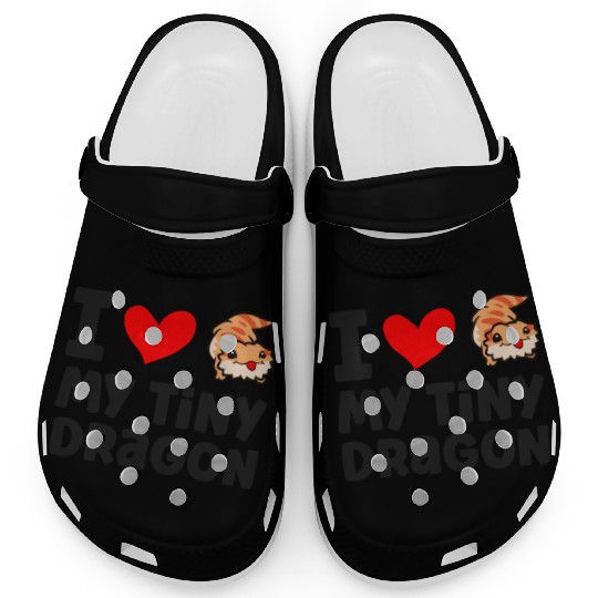 I Love My Tiny Dragon Reptile Pogona Lizard Clogs