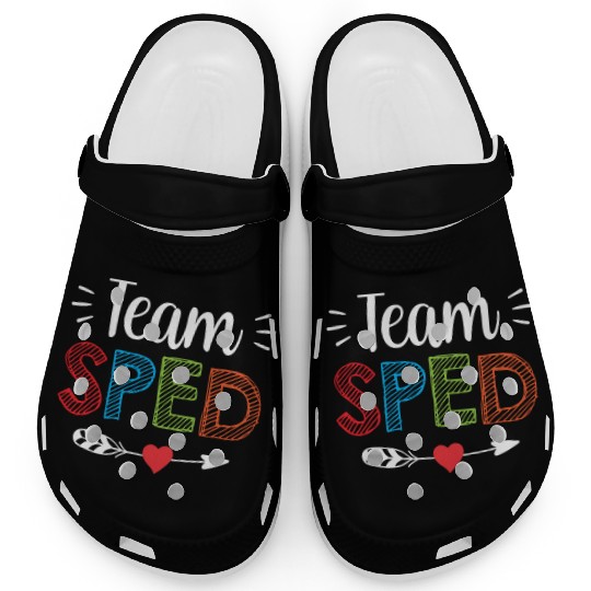 Team Sped Teacher Special Education Awareness Clogs