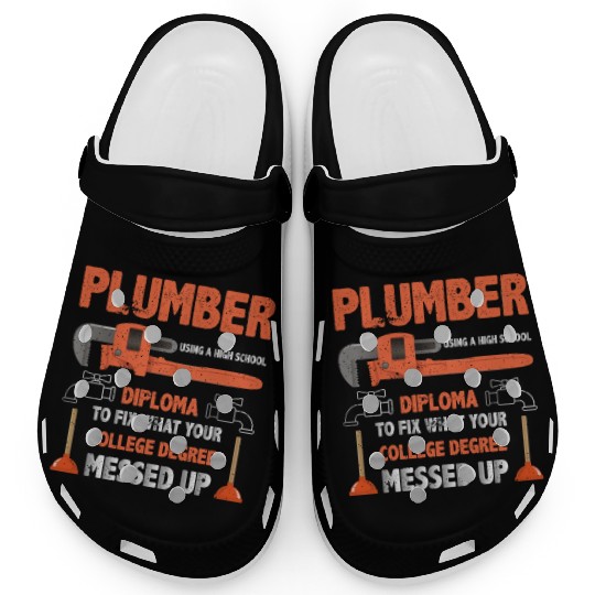 Plumber Using High School Diploma Clogs