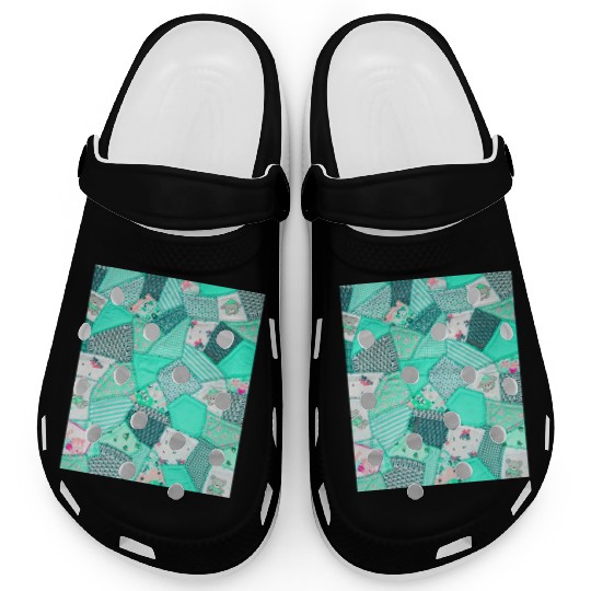 Green Baby Patchwork Sarilmak Pattern Teddy Bear Clogs