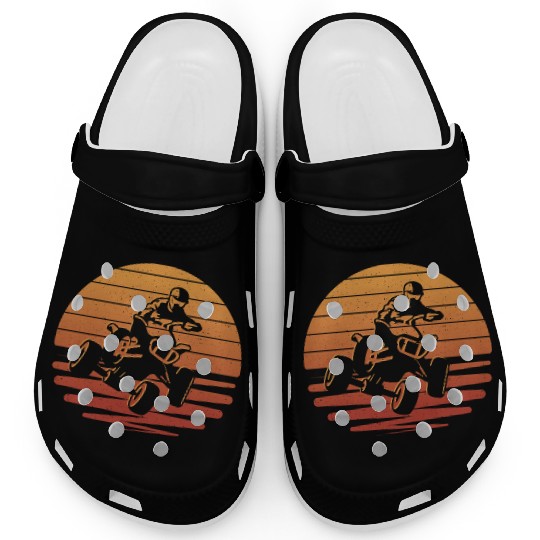 ATV Biker Retro Motocross 4 wheeler Quad Clogs