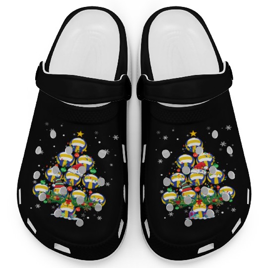 Volleyball Christmas Tree Santa Pickleball Lights Clogs