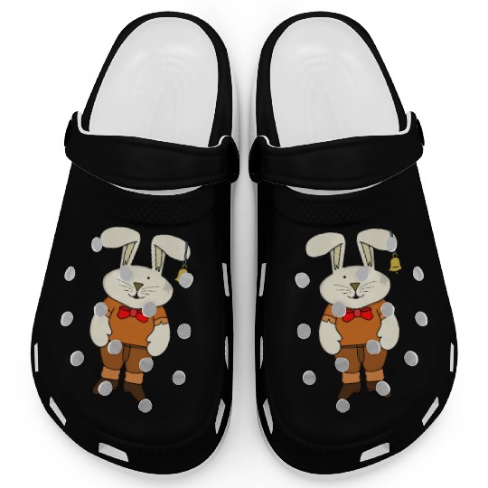 Bunny with a bell in his ear Clogs