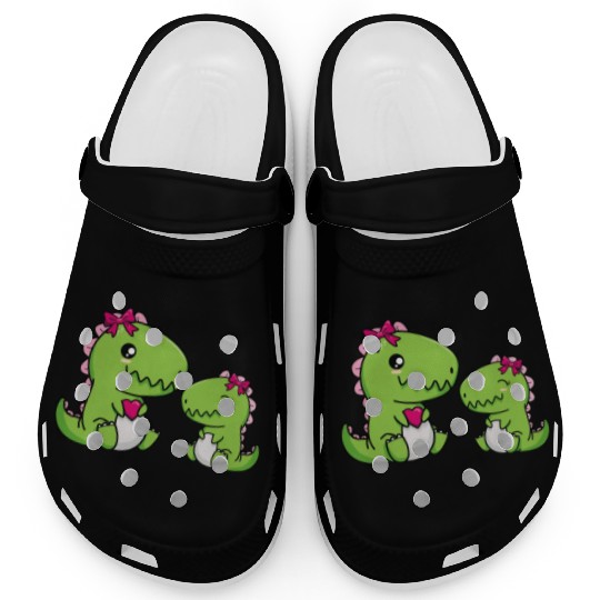 Big sister brother dino siblings boy girl heart Clogs