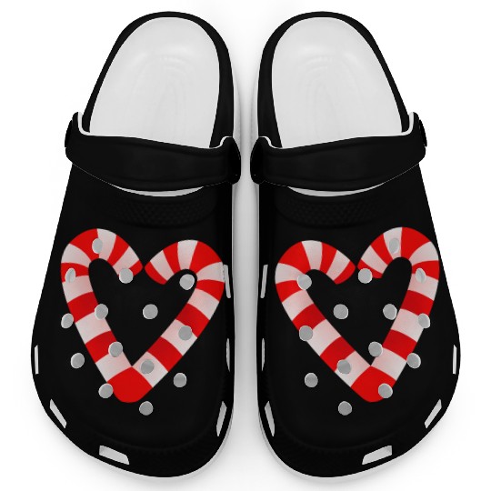 Candy Cane Hearts Clogs Christmas Xmas Holidays