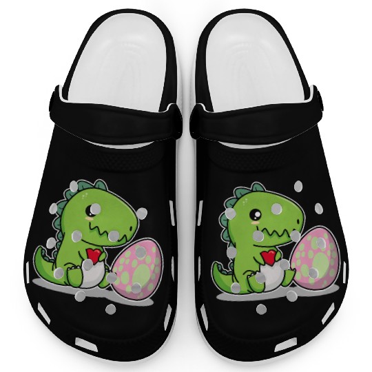Big sister cute dino siblings boy girl heart love Clogs