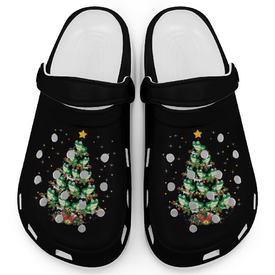 Frogs Lover Xmas Gift Frog Christmas Tree Clogs
