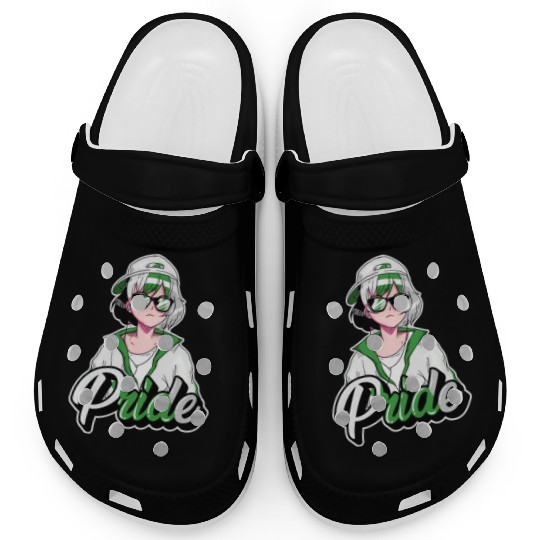 Demiromantic Pride Cool Anime Girl Demiromantic Fl Clogs