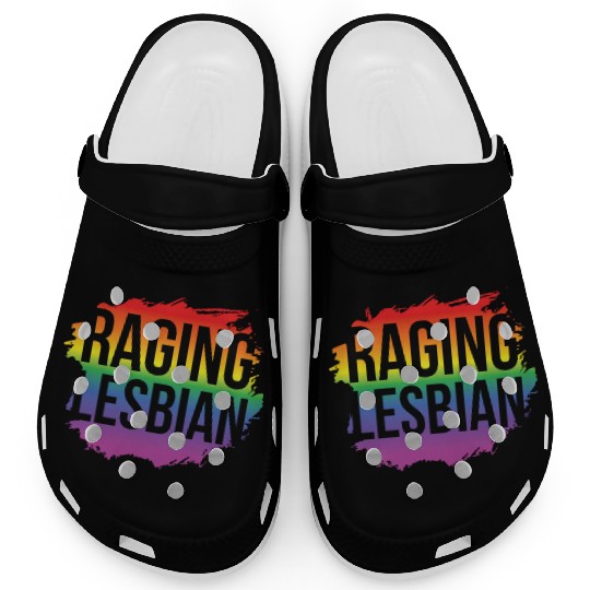 LGBT Gay Pride Lesbian Raging Lesbian Clogs