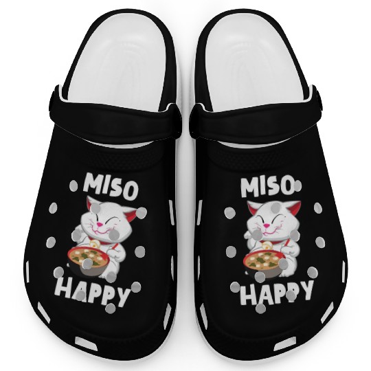Miso Happy Funny Japanese Cat Miso Clogs