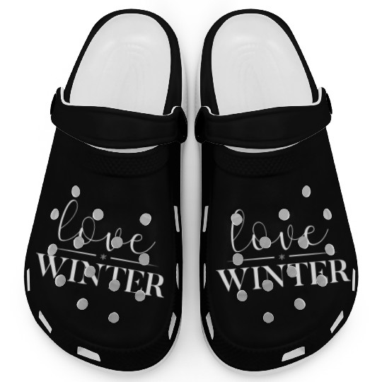 I Love Winter, Snow, Cold And Snowman Clogs