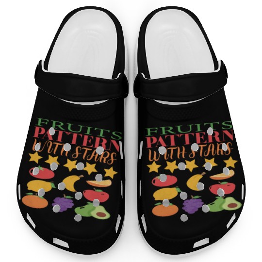 FRUITS PATTERN WITH STARS Clogs
