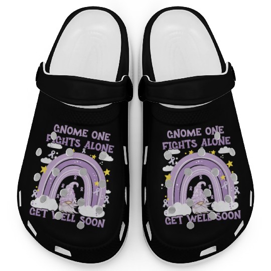 Gnome One Fights Alone Lavender | Fight The Cancer Clogs