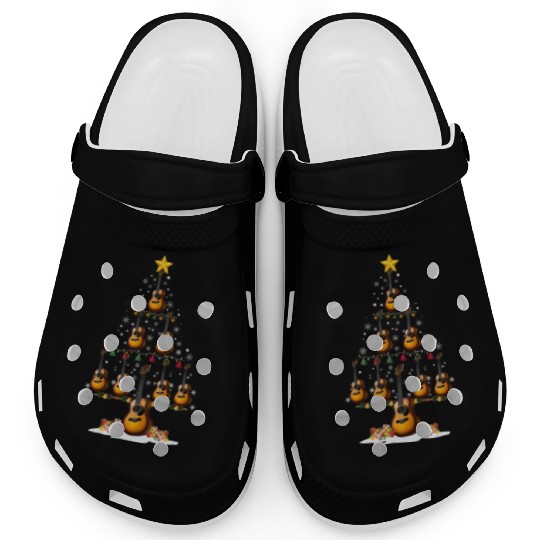 Guitar Christmas Tree Xmas Funny Gift Clogs