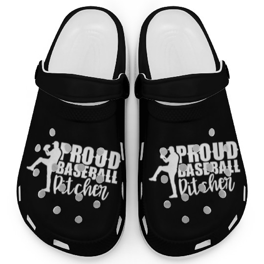 Proud Baseball Pitcher Hobby Sayings Player Clogs