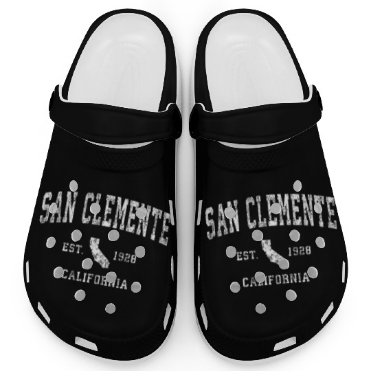 San Clemente California Ca Vintage Athletic Sports Clogs