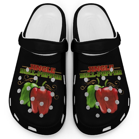 Red And Green Jingle Bell Pepper For Christmas Clogs