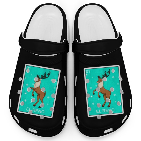 El Reno Reindeer Card Mexican Lottery Christmas Clogs