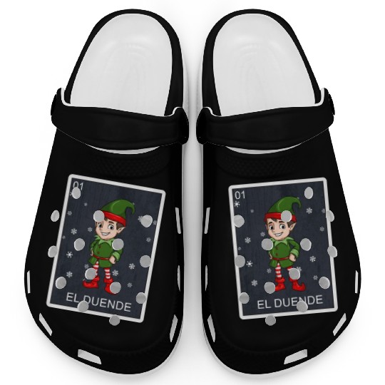 El Duende The Elf Card Mexican Lottery Christmas Clogs